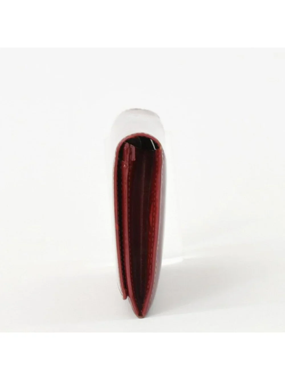 Cartier Wallet Double C Bordeaux Patent Leather Silver